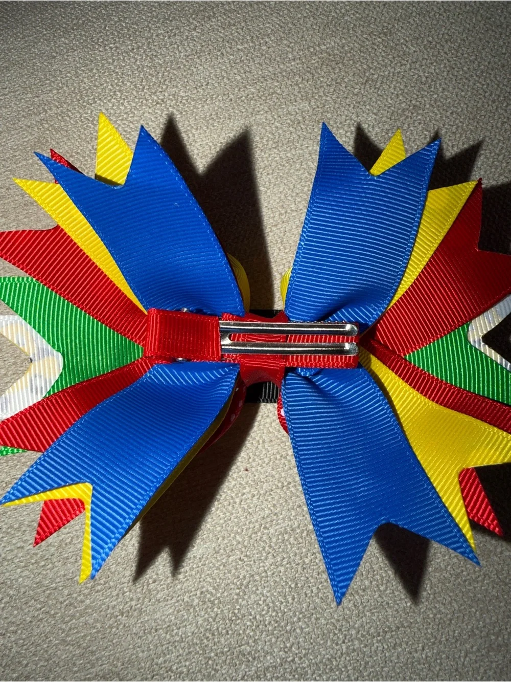 Bright Yellow Back-to-School Ribbon Bow with 123 Apple Patch